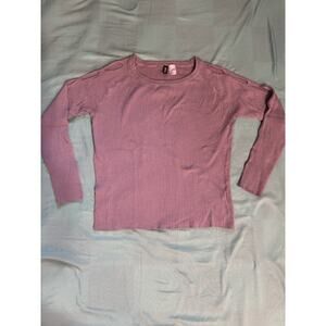 H&M Purple Sweater Ribbed Sleeve Cut Outs Women's Large
